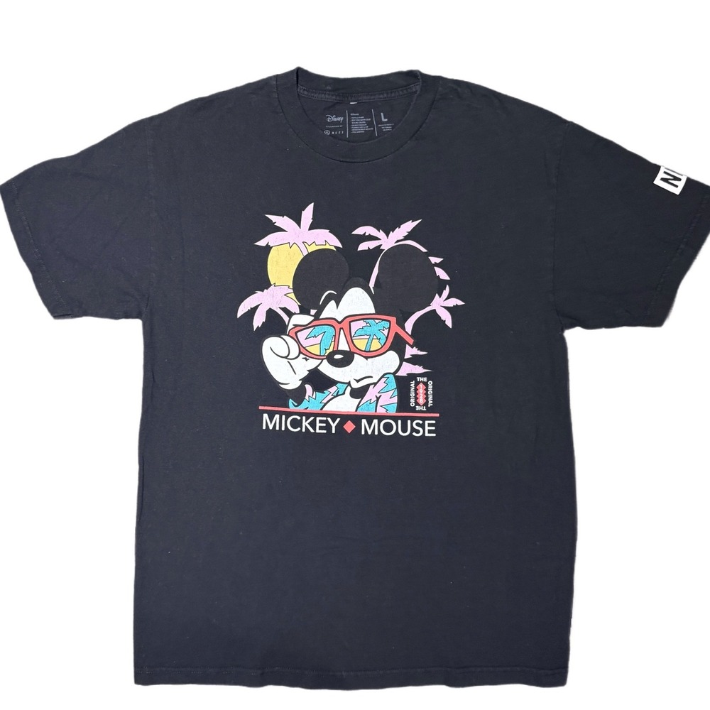 Disney Mickey Mouse Palm Trees Sunglasses Graphic‎ Tee by NEFF Black Size Large